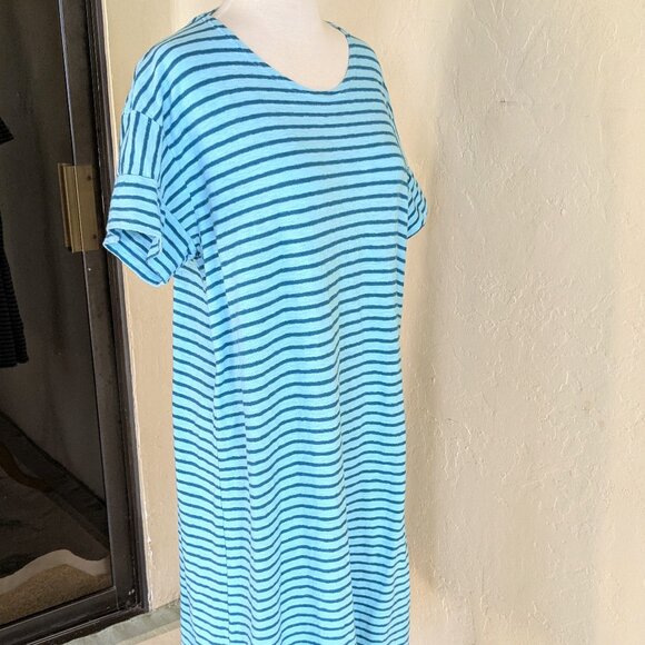 Cut Loose Women's L Cotton/Linen Short Sleeve T-Shirt Dress - Picture 4 of 14